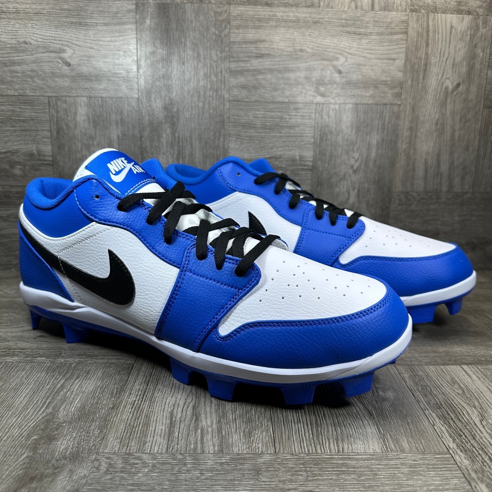 Jordan 1 Low MCS Baseball Cleats Mens 15 Game Royal White Black NEW CJ8524-411 - Picture 5 of 8
